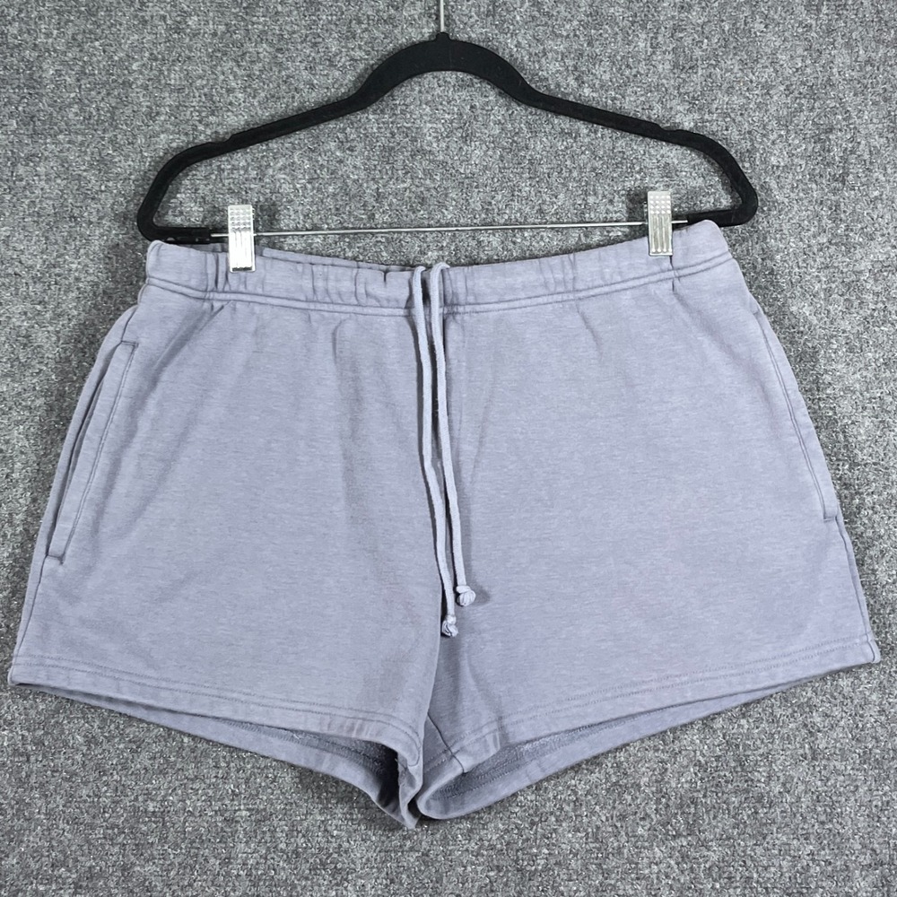 SKIMS Cotton Fleece Blend Classic Short Blue Womens Size Medium #3518